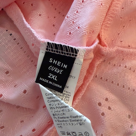 NWOT Shein Pink Sleeveless Eyelet Top Size 2XL - Picture 5 of 6
